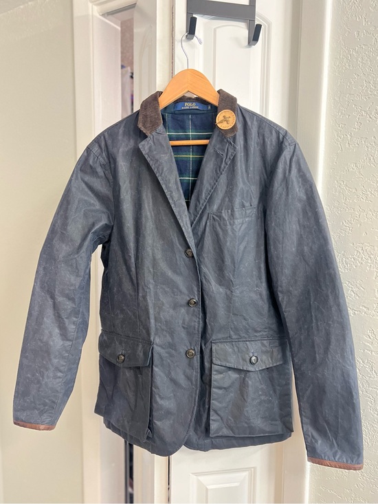 Polo Ralph Lauren Other - NWT Vtg Polo Ralph Lauren Navy Waxed Cotton Field Coat with Corduroy Collar